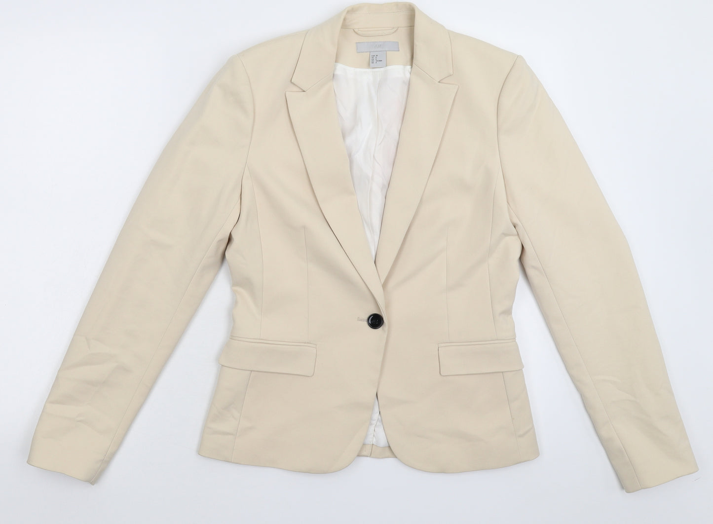 H&M Womens Beige   Jacket Suit Jacket Size 12