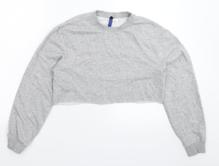 Divided Womens Grey Pullover Sweatshirt Size XS - Cropped