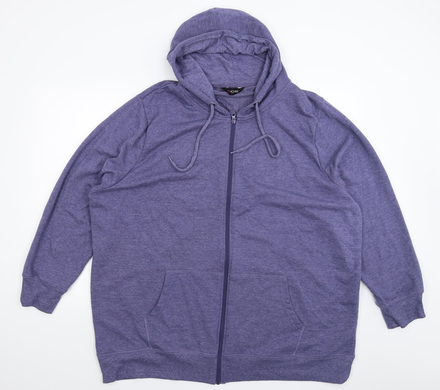 Yours Womens Purple   Full Zip Hoodie Size 28
