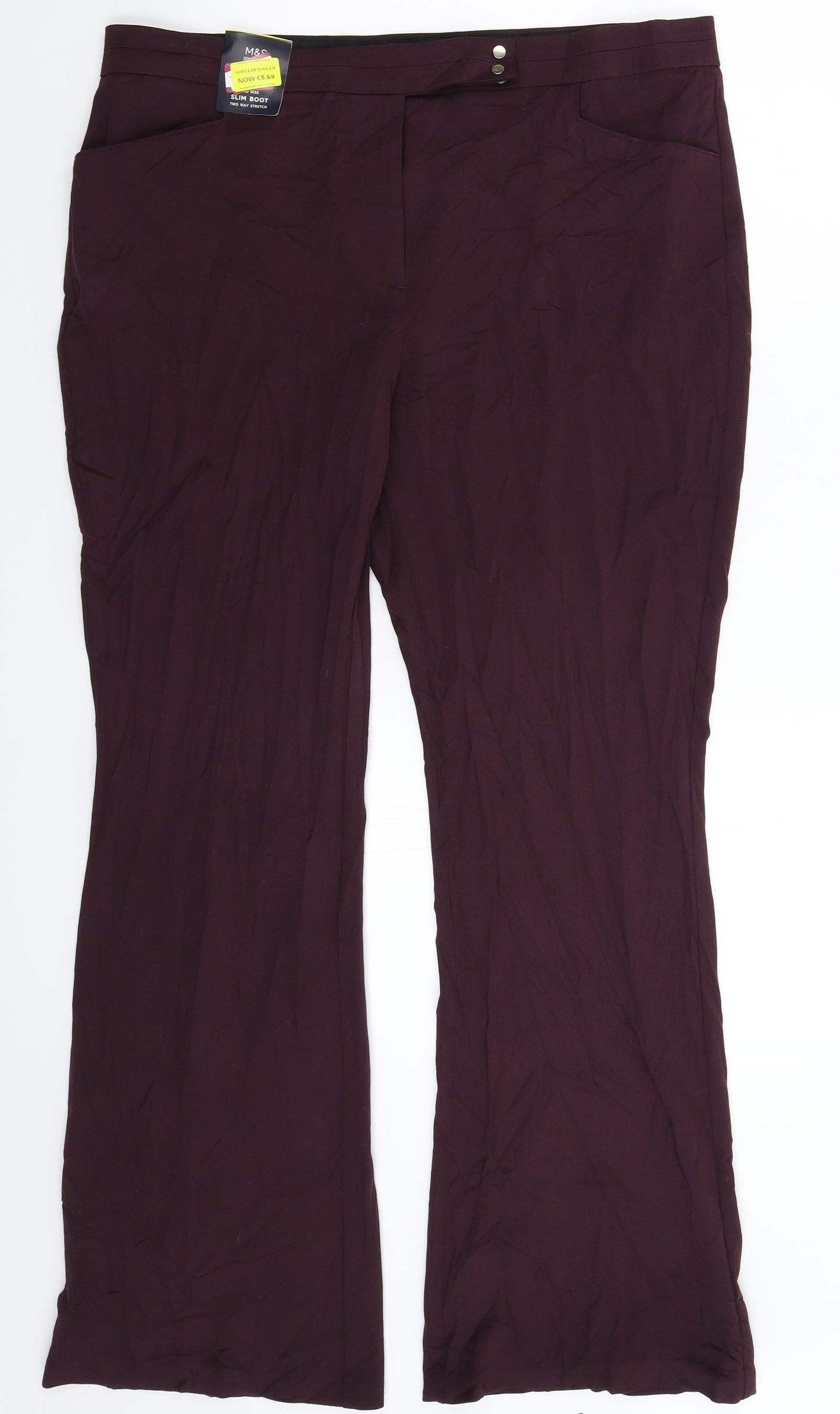 Marks and Spencer Womens Brown   Dress Pants Trousers Size 16 L30 in