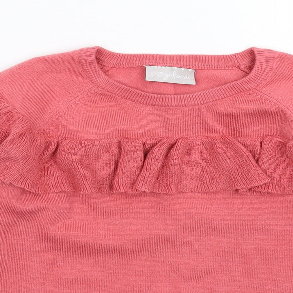 Matalan Girls Pink  Knit Pullover Jumper Size 6 Years