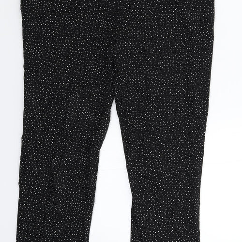 Jasmine & Juliana Womens Black Spotted  Capri Leggings Size 16 L28 in