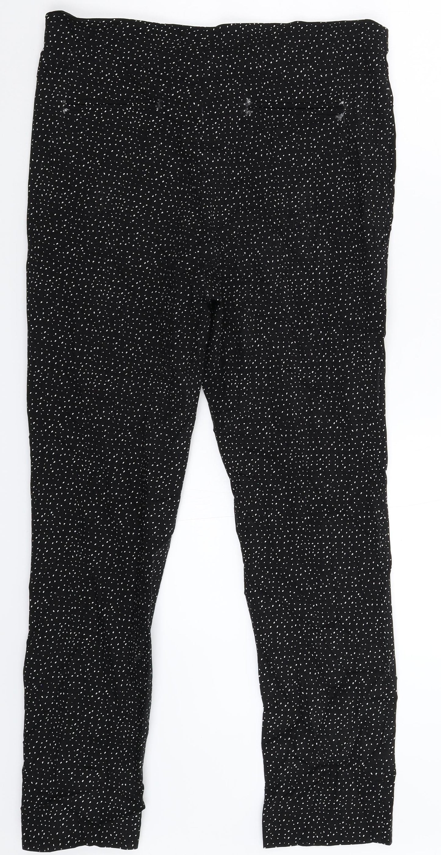 Jasmine & Juliana Womens Black Spotted  Capri Leggings Size 16 L28 in