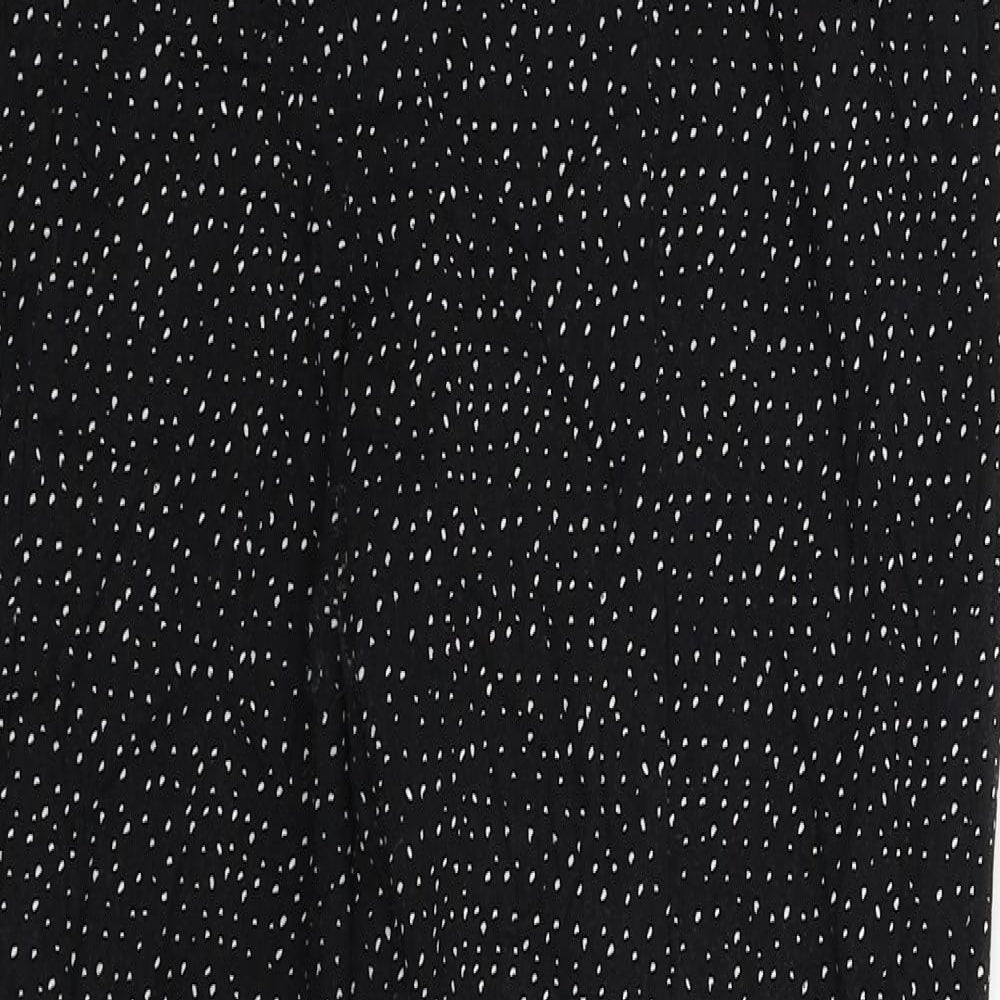 Jasmine & Juliana Womens Black Spotted  Capri Leggings Size 16 L28 in