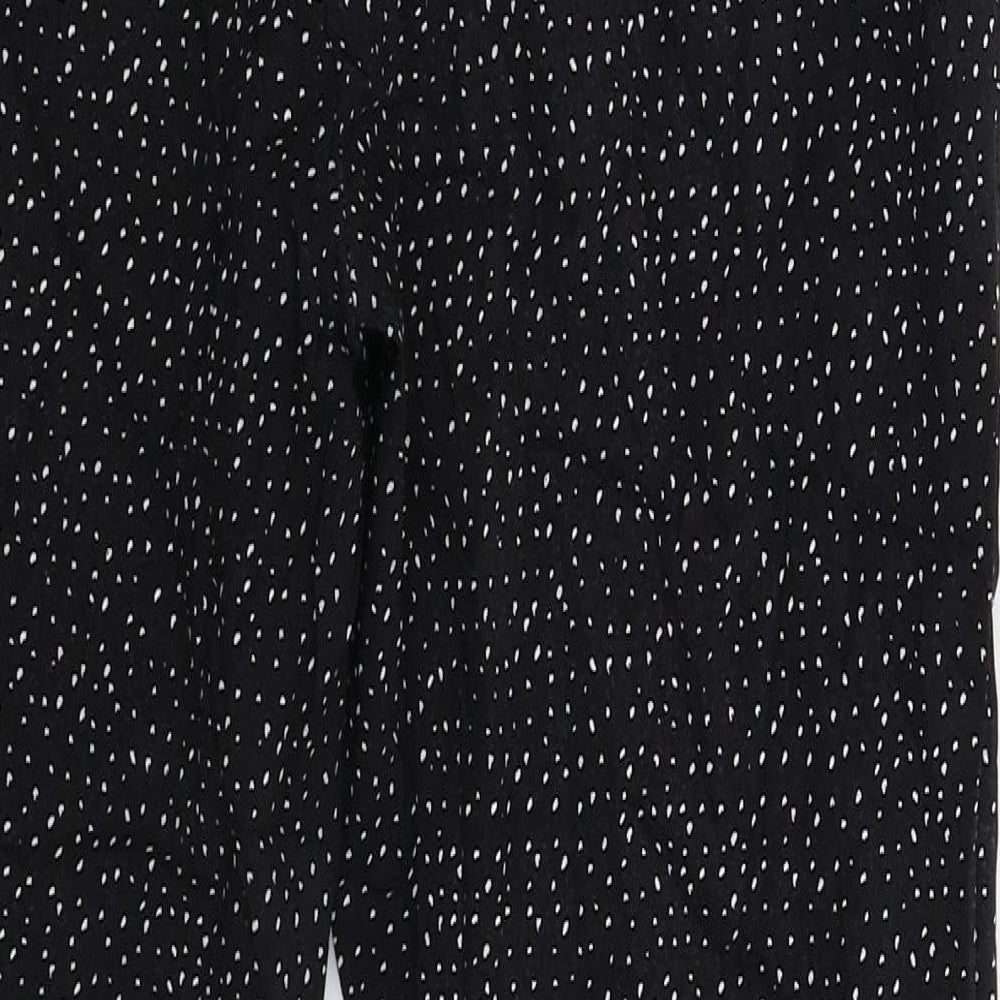 Jasmine & Juliana Womens Black Spotted  Capri Leggings Size 16 L28 in