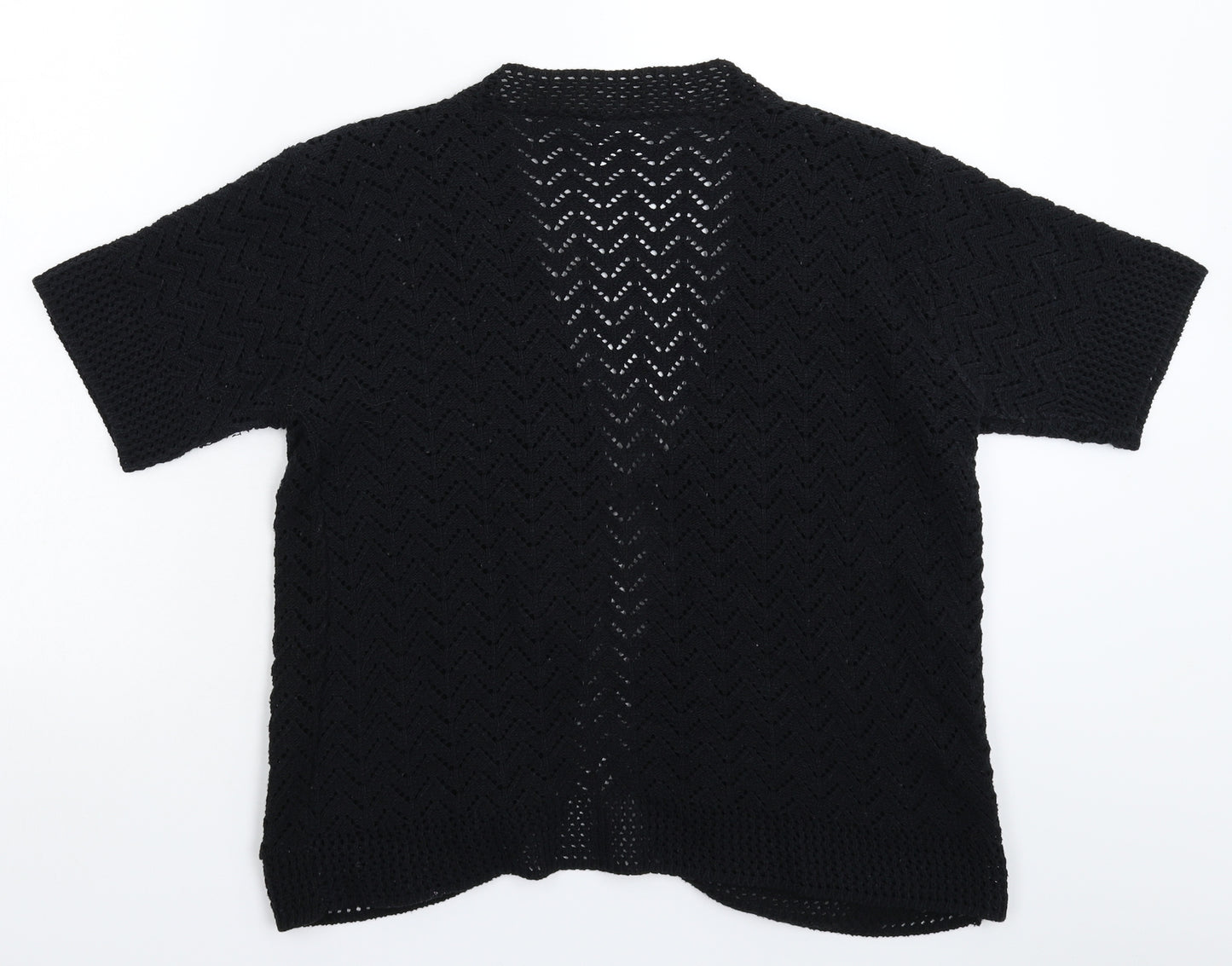 Pulse Womens Black  Knit Cardigan Jumper Size L