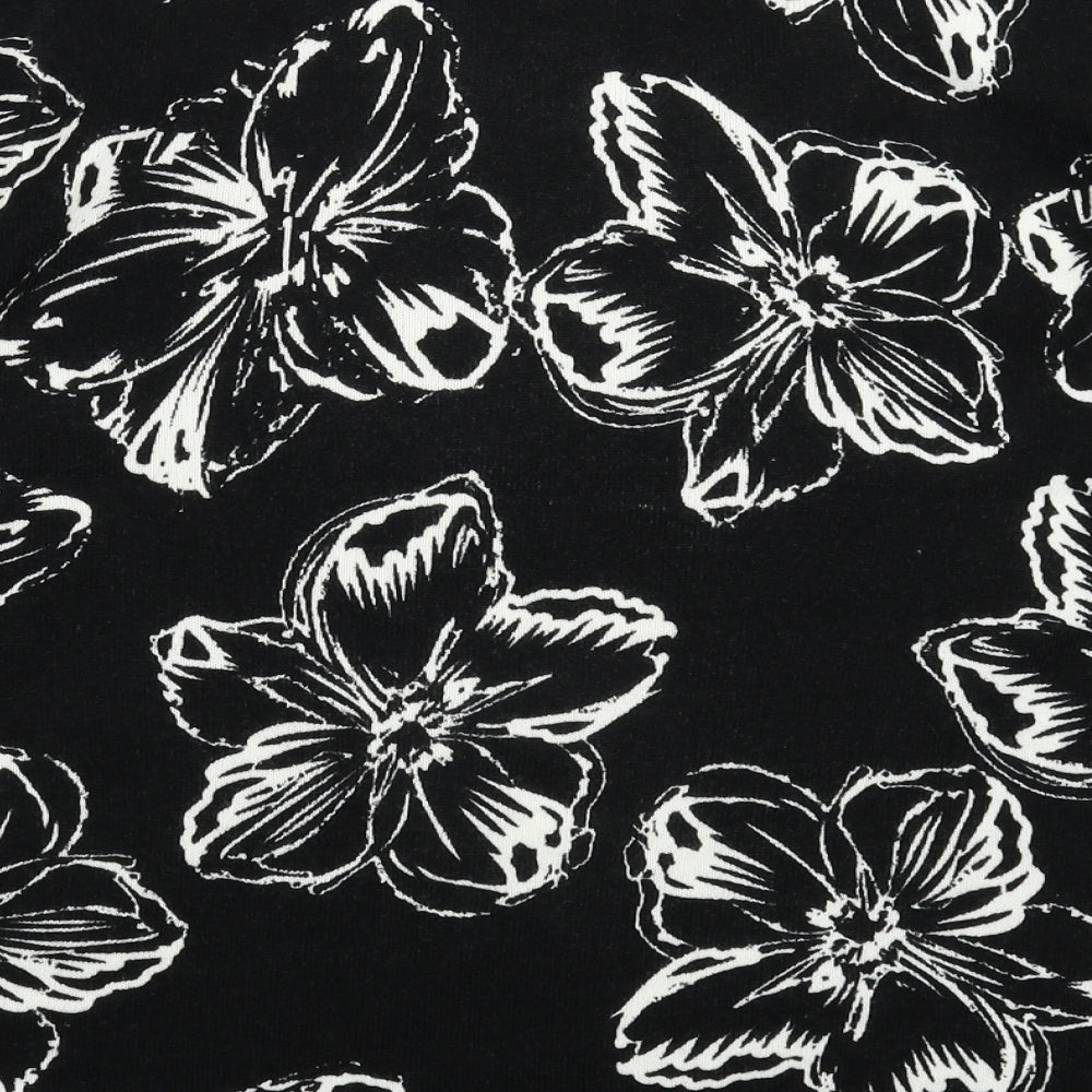 Papaya Womens Black Floral Knit Pullover Jumper Size 20
