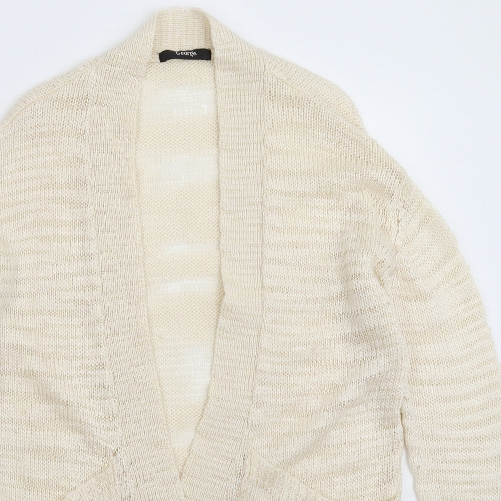 George Womens White  Knit Cardigan Jumper Size 8