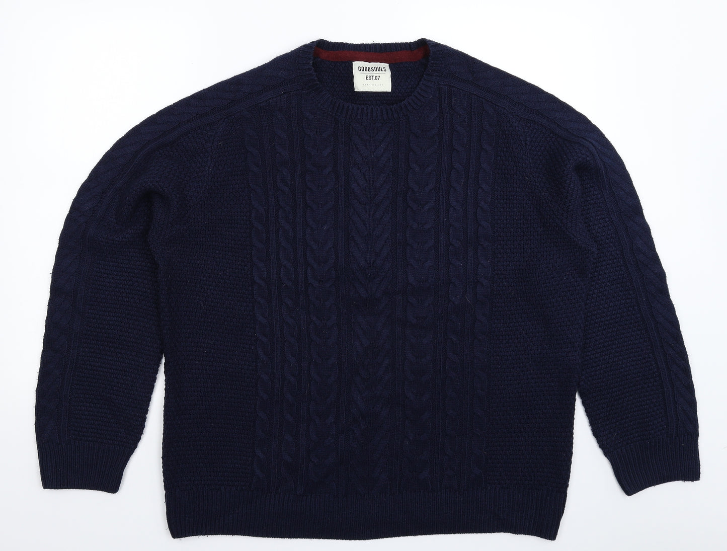 Goodsouls Mens Blue  Knit Pullover Jumper Size XL