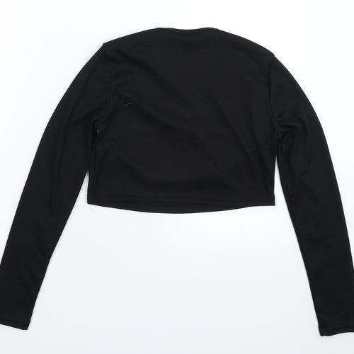 PRETTYLITTLETHING Womens Black   Cropped T-Shirt Size 10