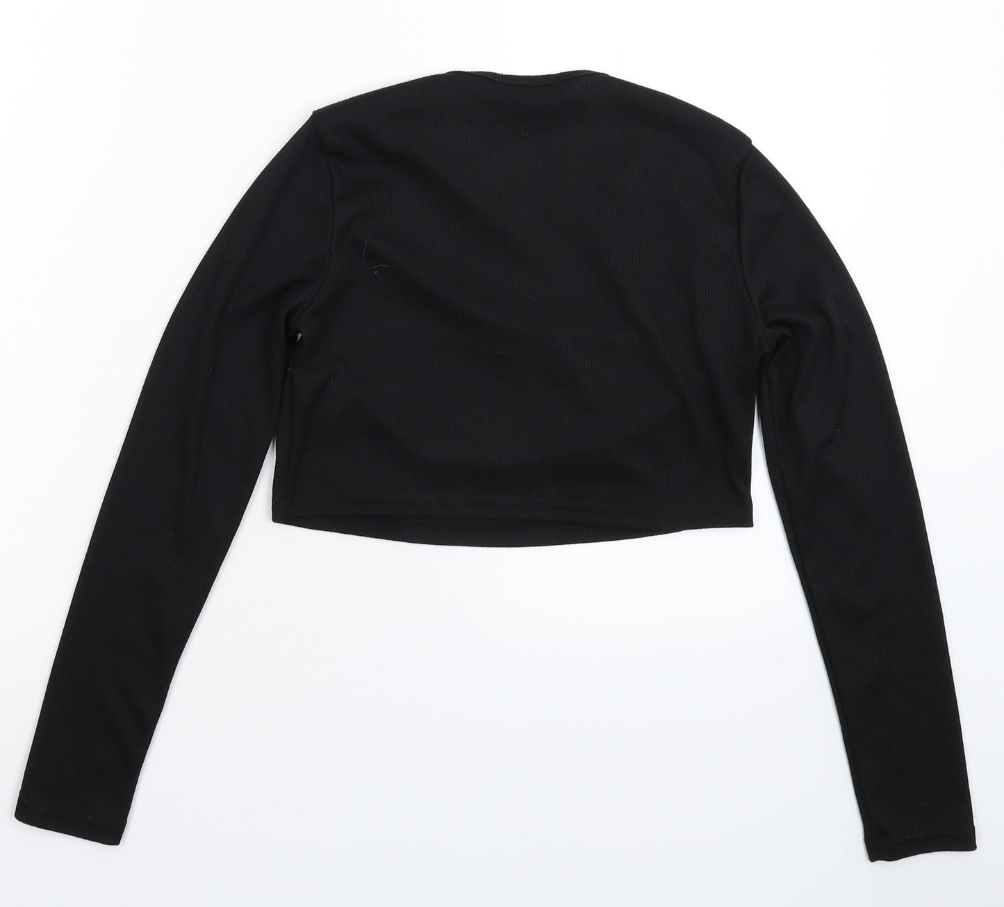 PRETTYLITTLETHING Womens Black   Cropped T-Shirt Size 10