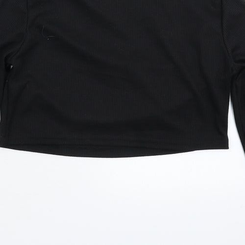 PRETTYLITTLETHING Womens Black   Cropped T-Shirt Size 10