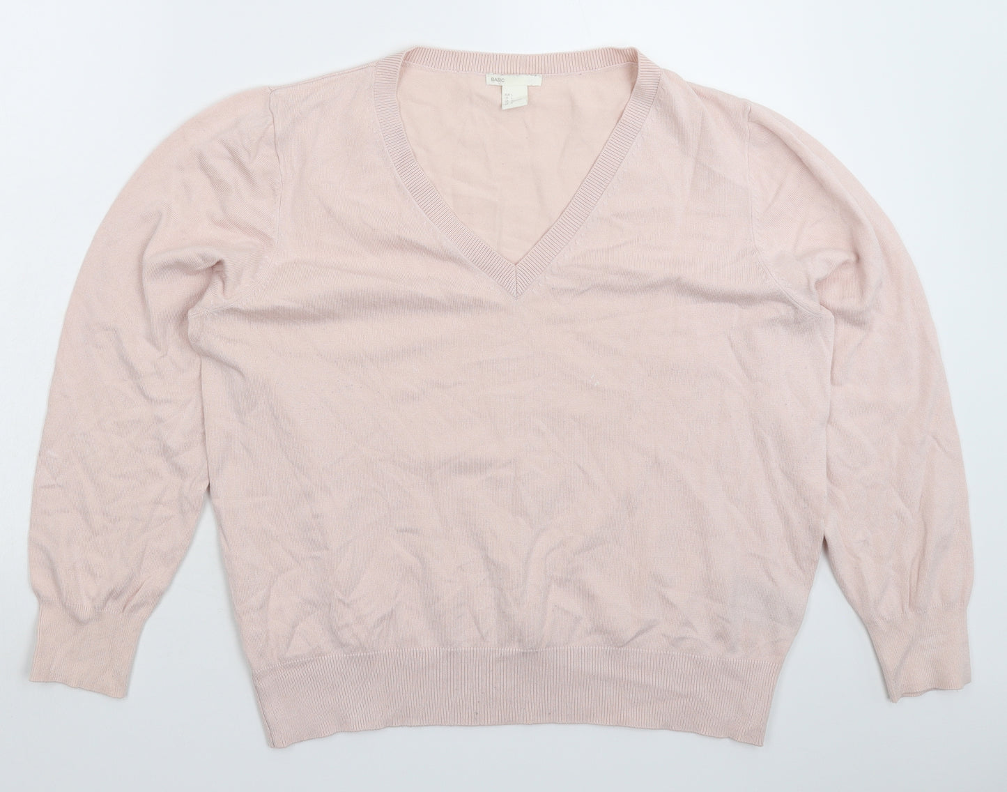 H&M Womens Pink  Knit Pullover Jumper Size L
