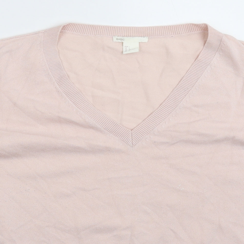 H&M Womens Pink  Knit Pullover Jumper Size L