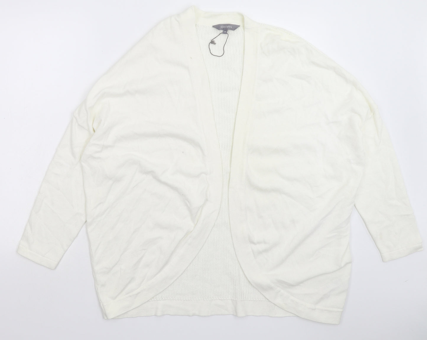 Principles Womens White  Knit Cardigan Jumper Size 18