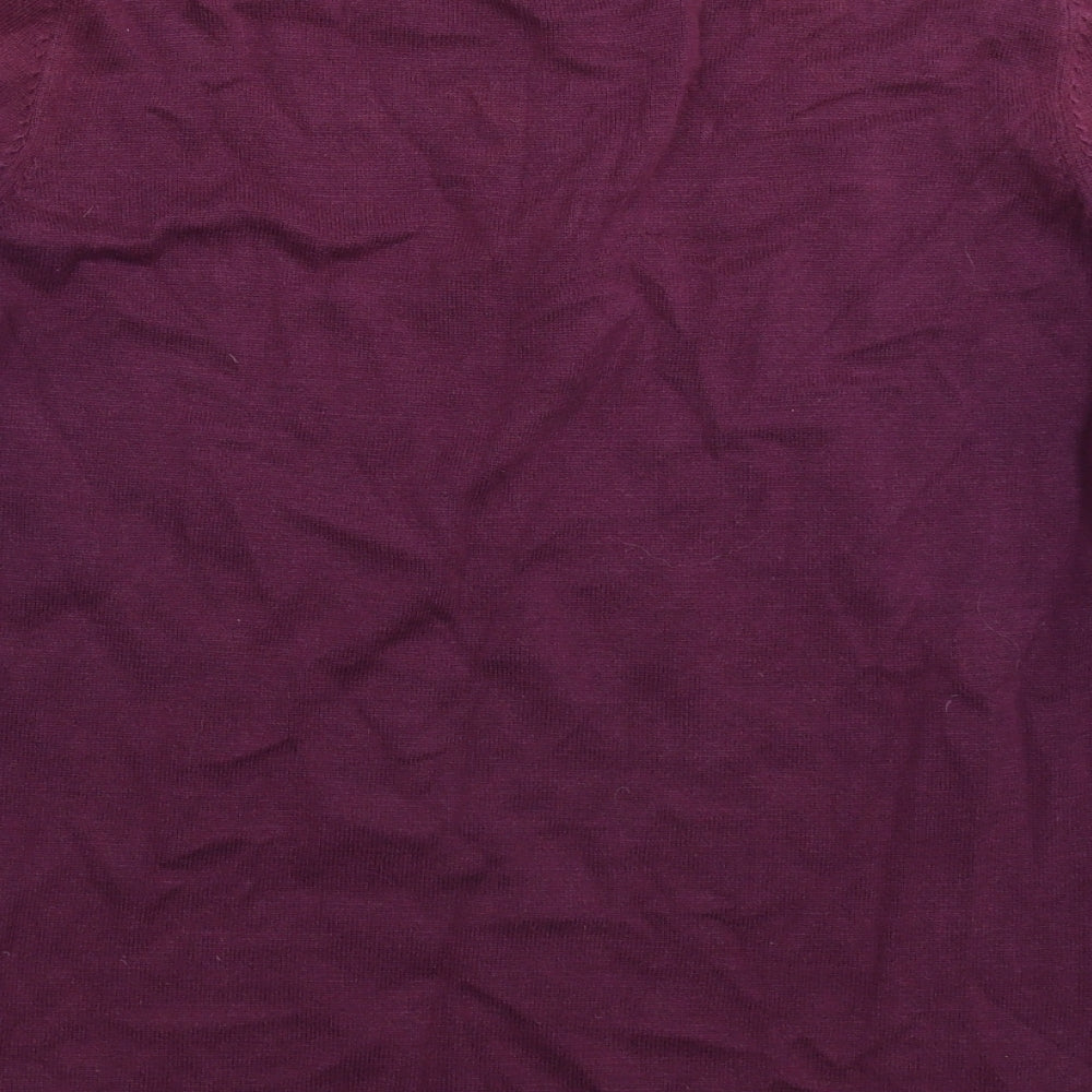 Glenmuir Womens Purple Geometric Knit Pullover Jumper Size L