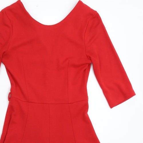 Preworn Womens Red   Fit & Flare  Size 10