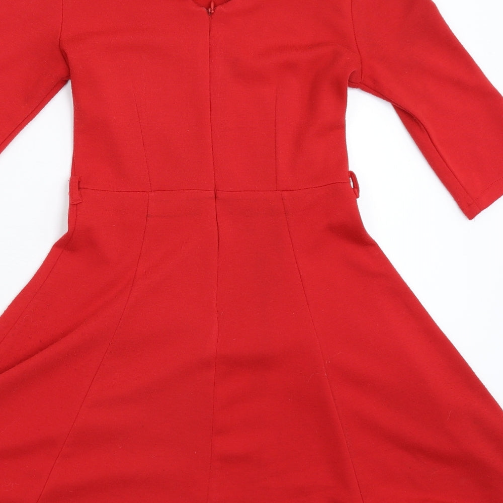 Preworn Womens Red   Fit & Flare  Size 10