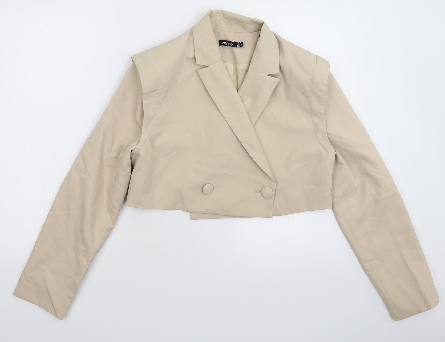 Boohoo Womens Beige   Jacket Blazer Size 10