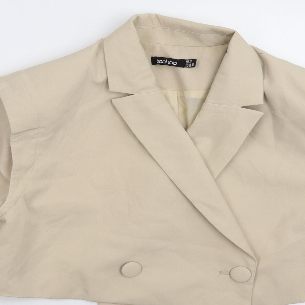 Boohoo Womens Beige   Jacket Blazer Size 10