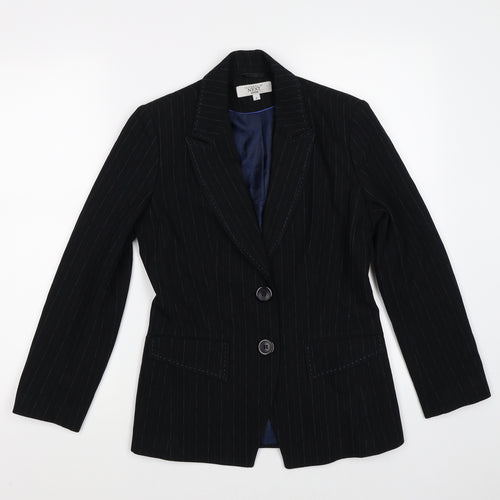 NEXT Womens Black Striped  Jacket Suit Jacket Size 8