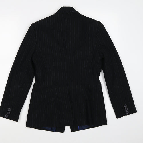 NEXT Womens Black Striped  Jacket Suit Jacket Size 8