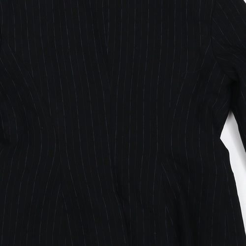NEXT Womens Black Striped  Jacket Suit Jacket Size 8