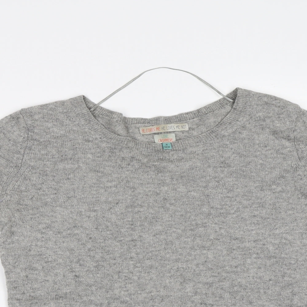 He Love Me He Loves Me Not Womens Grey   Pullover Jumper Size M