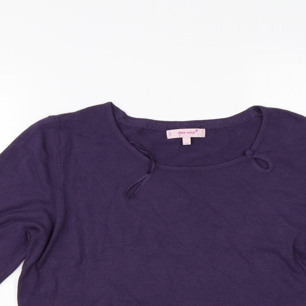 Per Una Womens Purple   Pullover Jumper Size 16