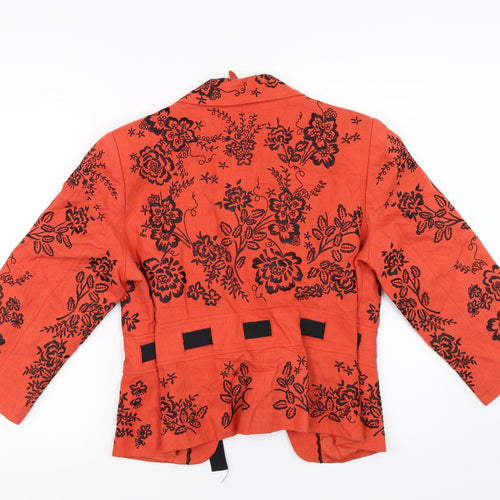 Marks and Spencer Womens Orange Floral  Jacket  Size 14