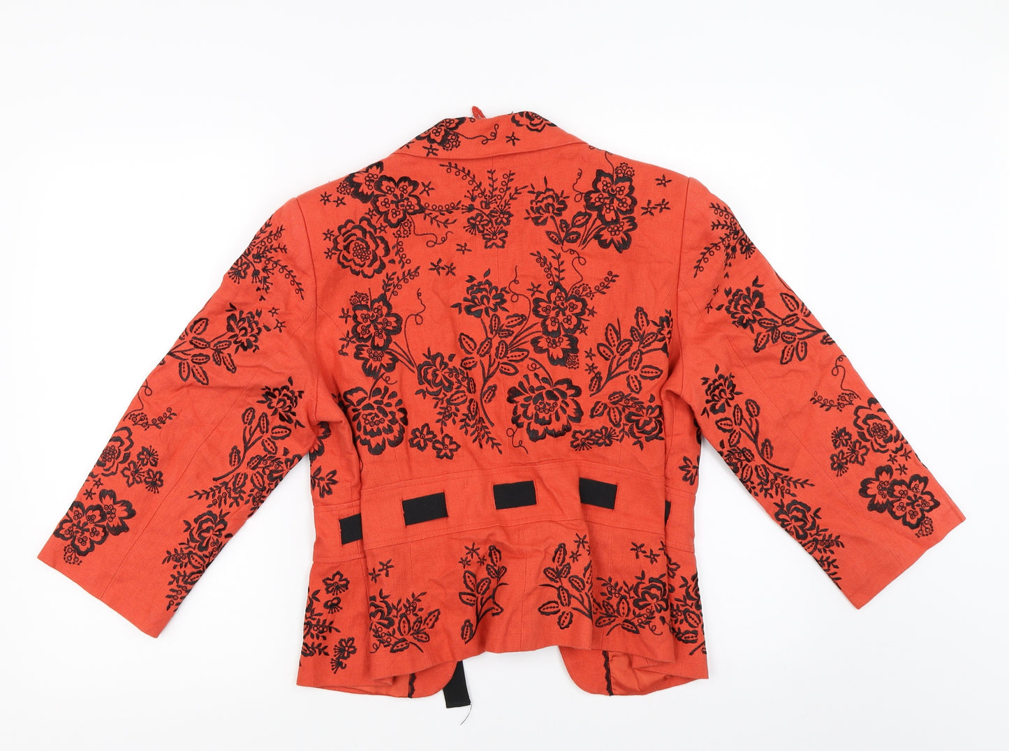 Marks and Spencer Womens Orange Floral  Jacket  Size 14