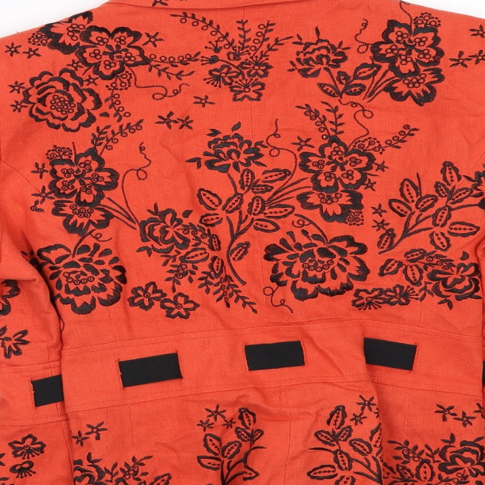 Marks and Spencer Womens Orange Floral  Jacket  Size 14
