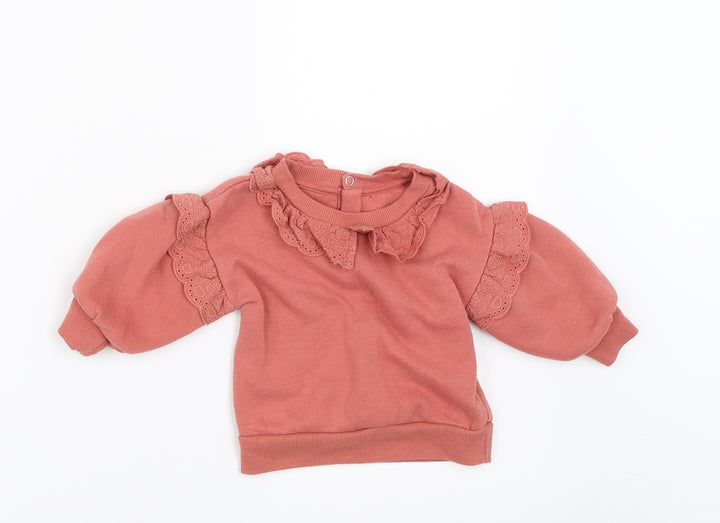 Primark Girls Orange   Pullover Jumper Size 6-9 Months