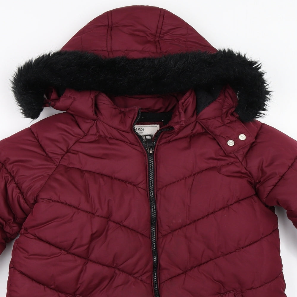 Marks and Spencer Girls Red   Jacket  Size 8-9 Years