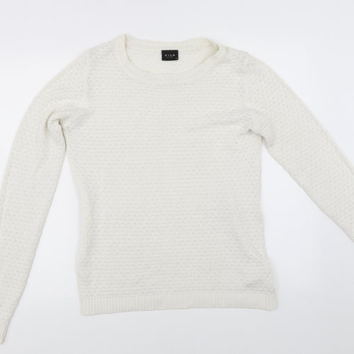VILA Womens White   Pullover Jumper Size M