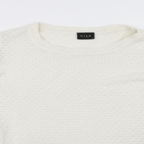VILA Womens White   Pullover Jumper Size M