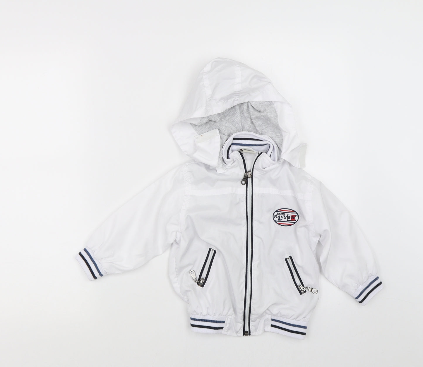 MOUTEFRANCE Boys White   Bomber Jacket Jacket Size 2 Years