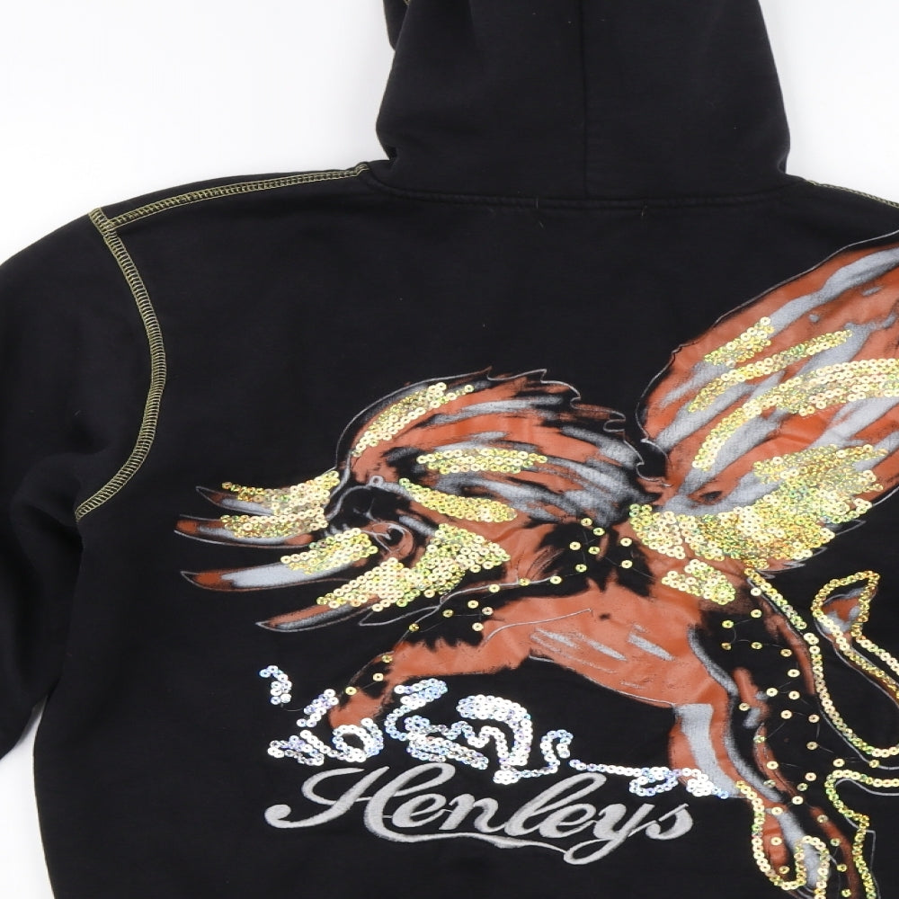 Henleys Womens Black   Full Zip Hoodie Size XL