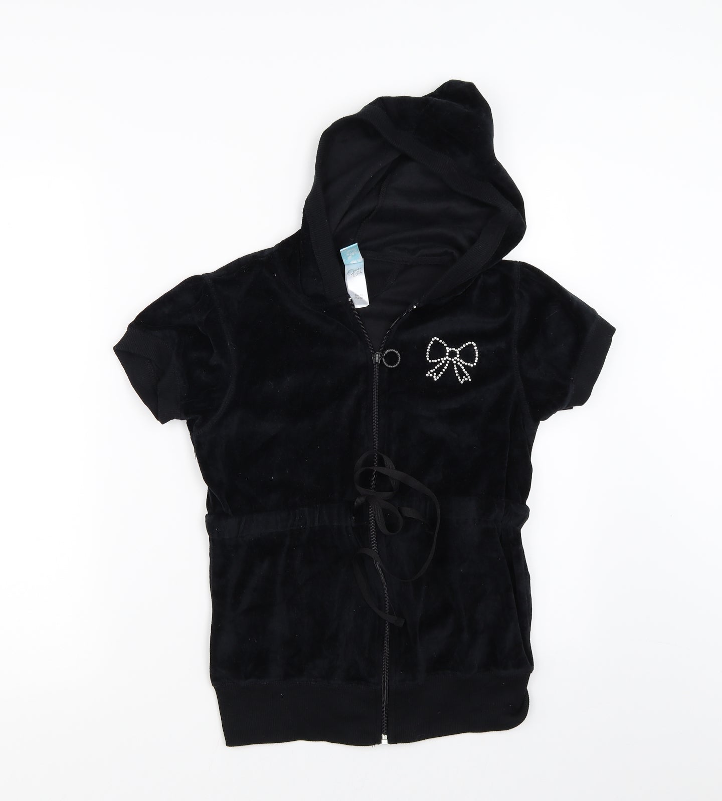Primark Womens Black  Velour Full Zip Hoodie Size 10