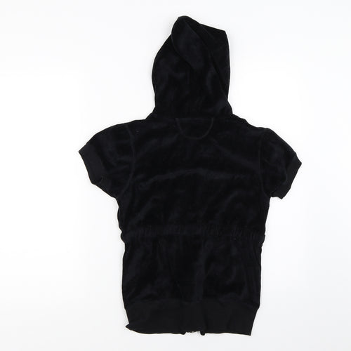 Primark Womens Black  Velour Full Zip Hoodie Size 10