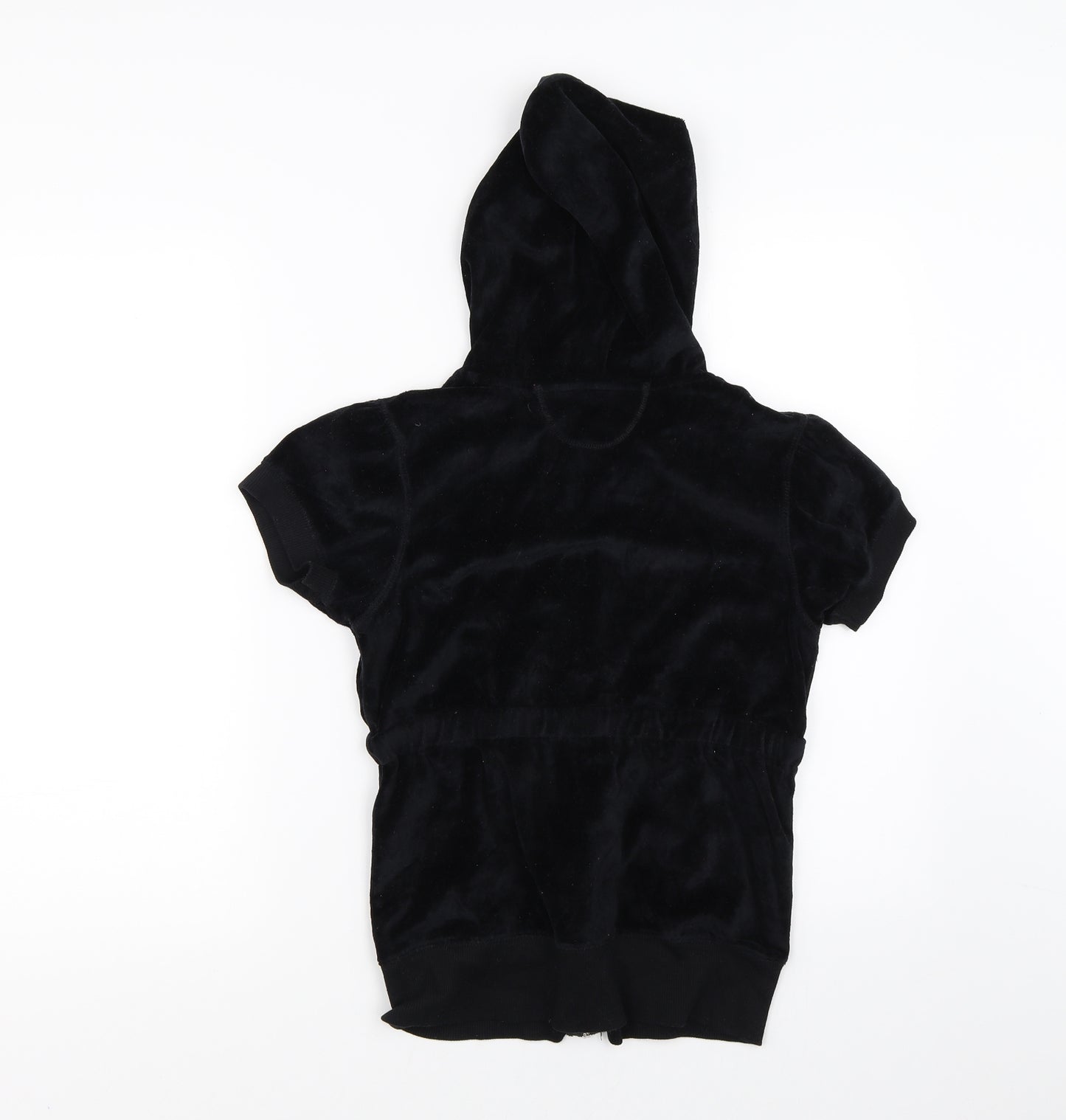 Primark Womens Black  Velour Full Zip Hoodie Size 10