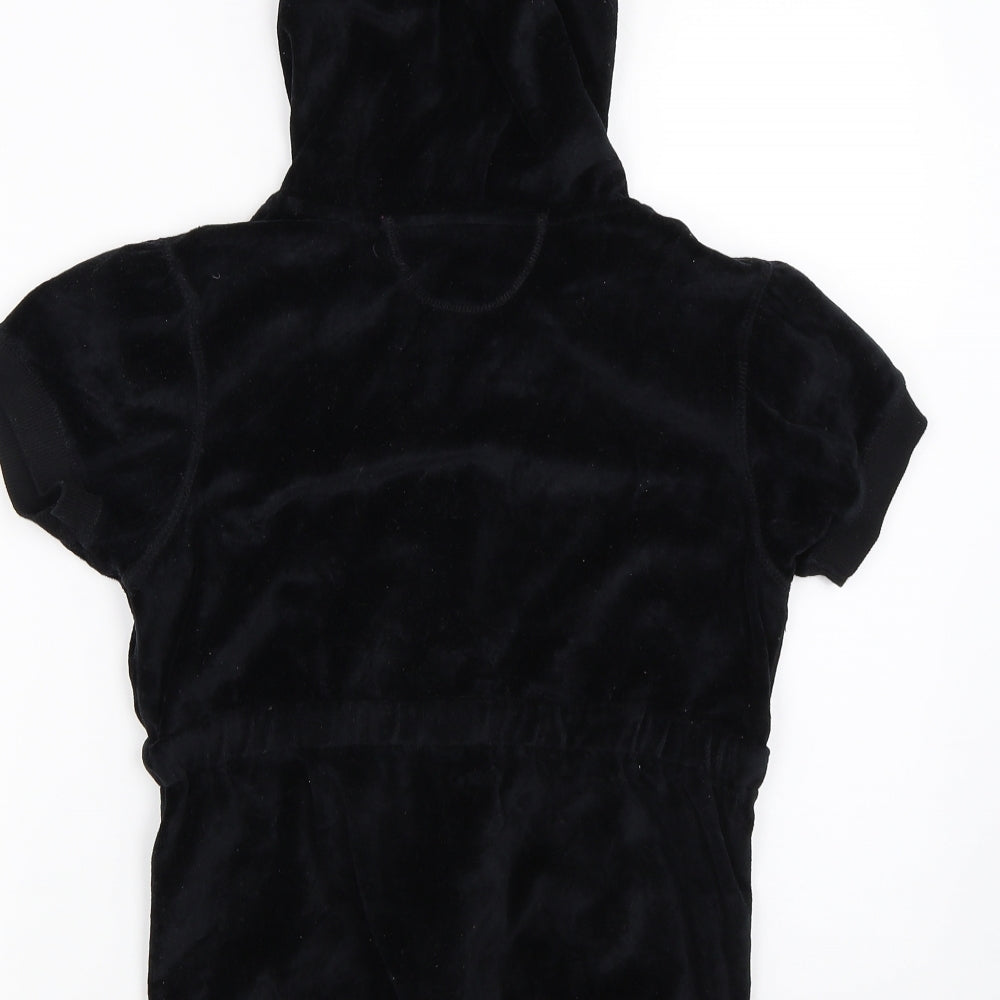 Primark Womens Black  Velour Full Zip Hoodie Size 10