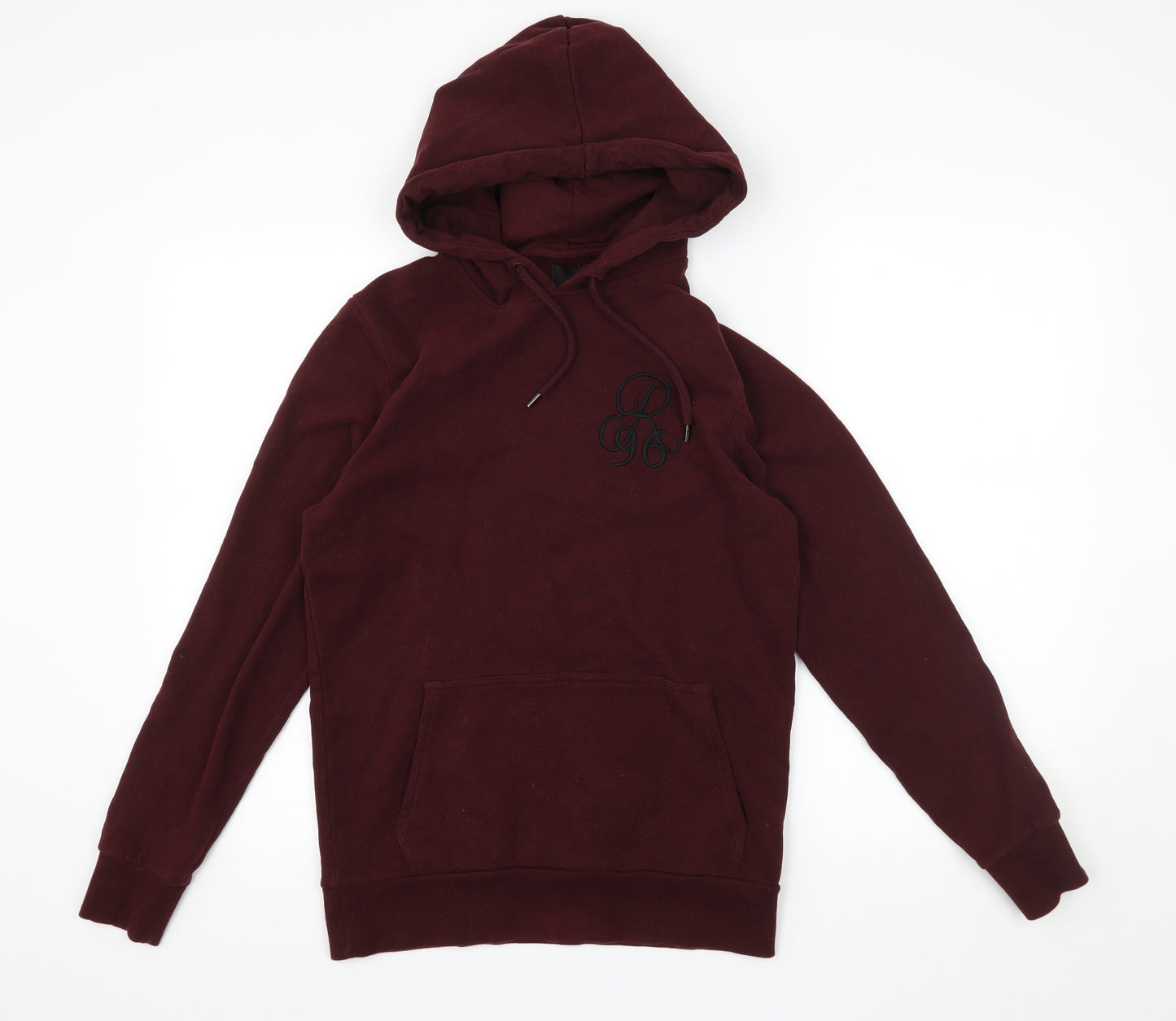 River Island Mens Red  Knit Pullover Hoodie Size S