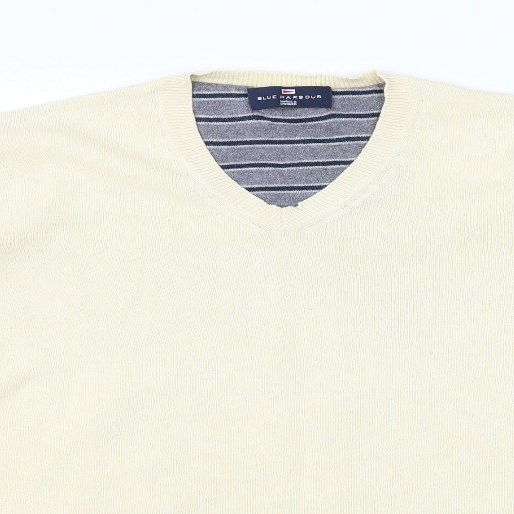 Blue Harbour Mens Ivory  Knit Pullover Jumper Size S