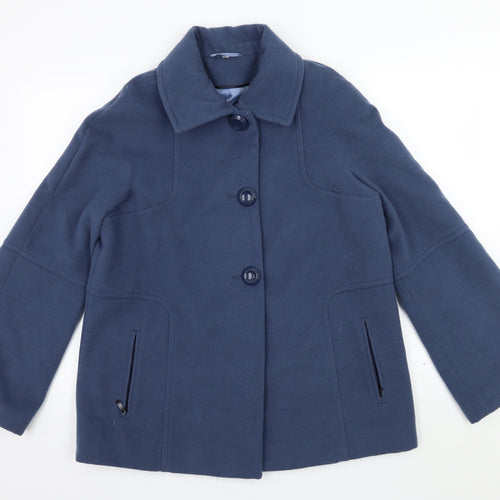 Klass Womens Blue   Overcoat Coat Size 14