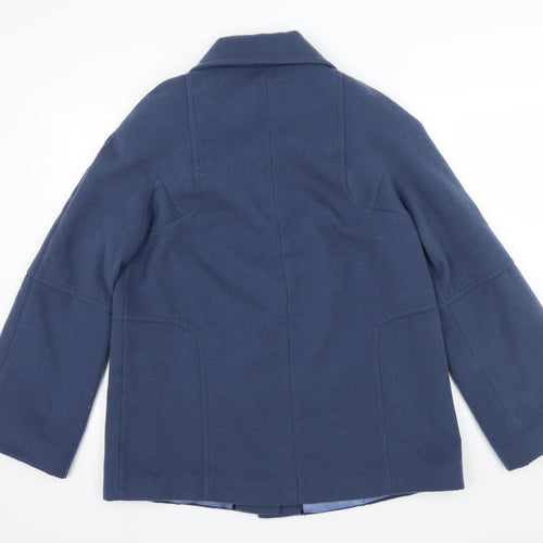Klass Womens Blue   Overcoat Coat Size 14