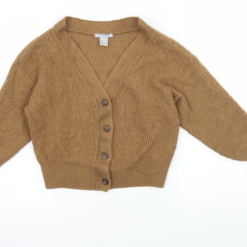 H&M Womens Brown  Knit Cardigan Jumper Size S