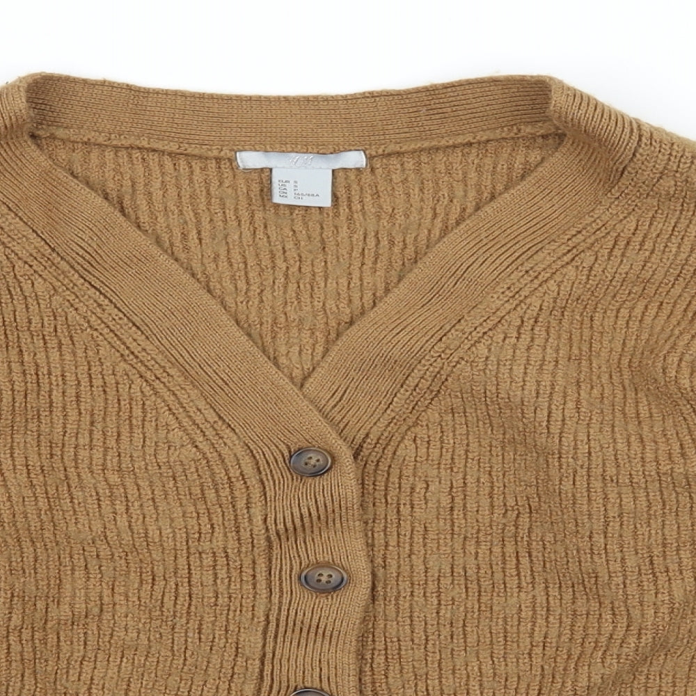 H&M Womens Brown  Knit Cardigan Jumper Size S