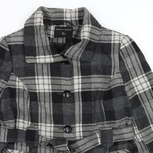 Dorothy Perkins Womens Black Check  Overcoat Coat Size 16
