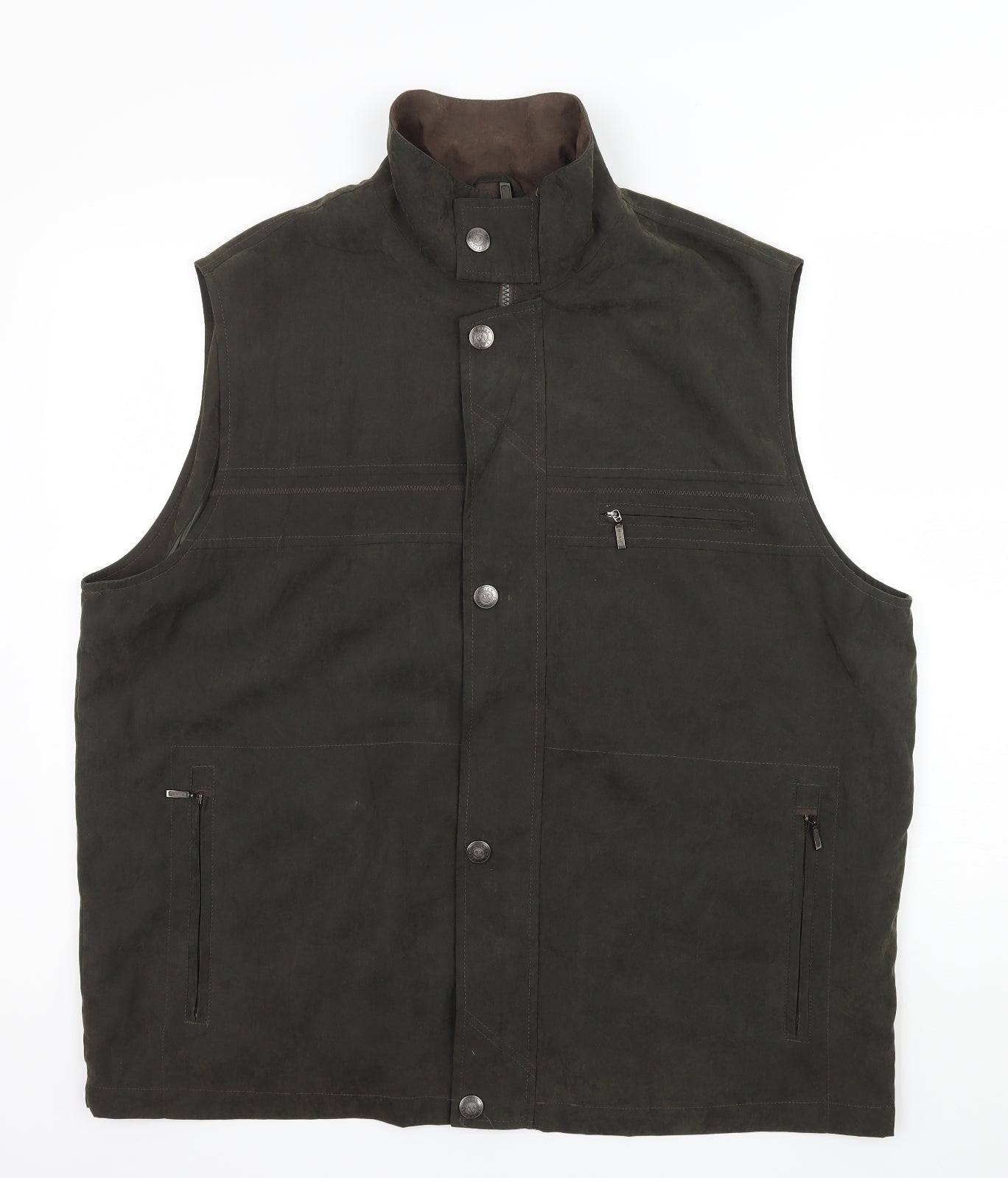 Mian Mens Green  Velvet Gilet Jacket Size 2XL
